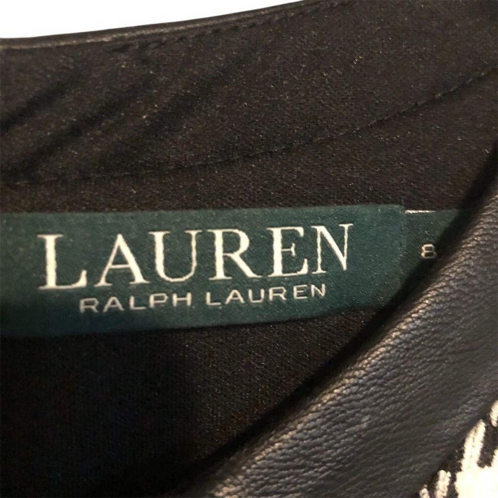 Ralph Lauren Black and Cream Houndstooth Sleeveless Dress - Picture 2 of 4
